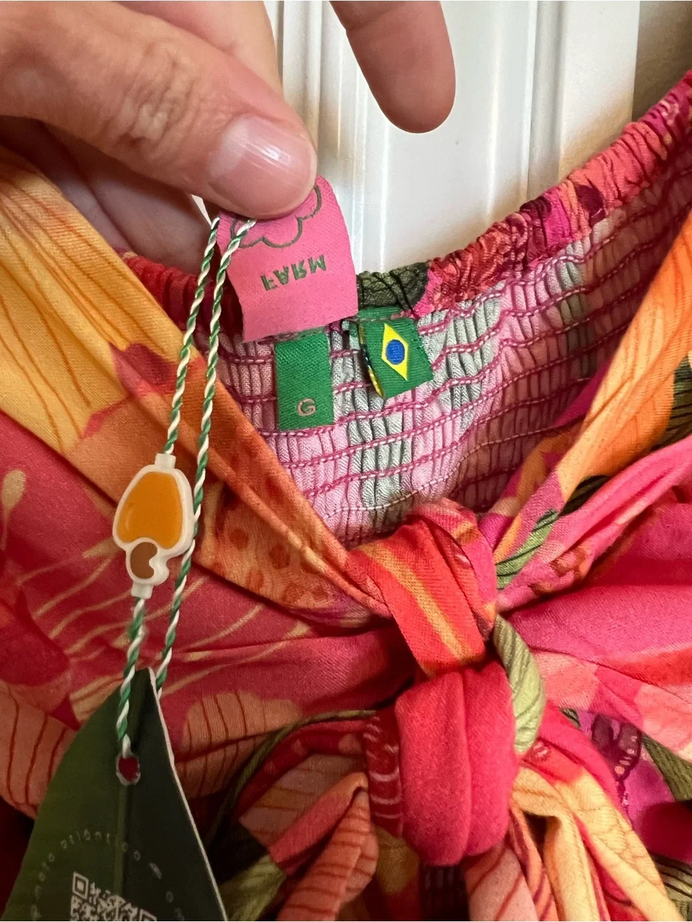 FARM Rio Brazil Hot Pink & Orange Floral Tie-Front Maxi Dress - Picture 3 of 8